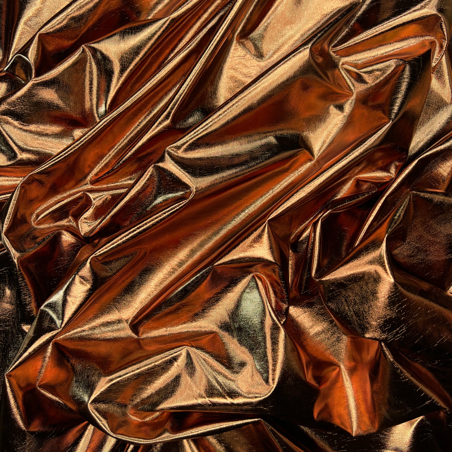 Copper Stretchy Metallic Look Foil Jersey Dance & Costume Fabric 58" Wide By The Meter