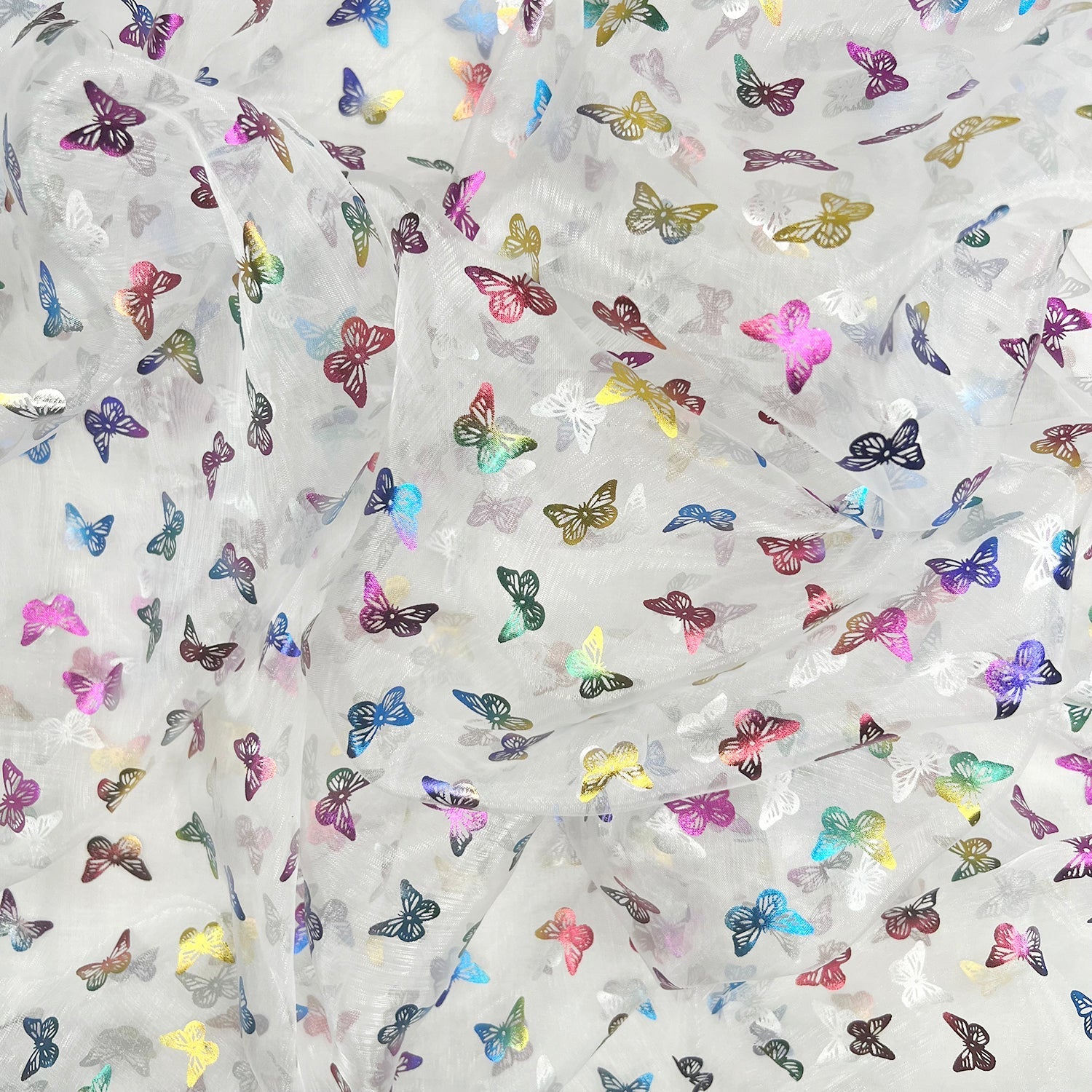 Organza Foil Fabric | Patterned & Christmas Foil 59" (150cm) Wide – Sold by the Meter