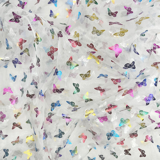 Organza Foil Fabric | Patterned & Christmas Foil 59" (150cm) Wide – Sold by the Meter