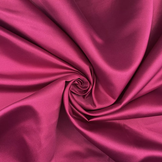 Fuchsia Dull Duchess Bridal Satin Fabric Bridal Dress Prom Craft Material Crepe Back By the Meter 58"