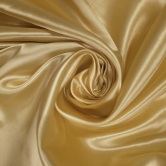 Gold Plain Silky Satin Fabric Dress Craft Wedding Costume Lining Material 58" -By The Meter
