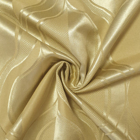 Luxuriöser Satin-Jacquard-Polsterstoff mit Blumenmuster – 58" für Vorhänge und Schneiderei (Gold Curve)