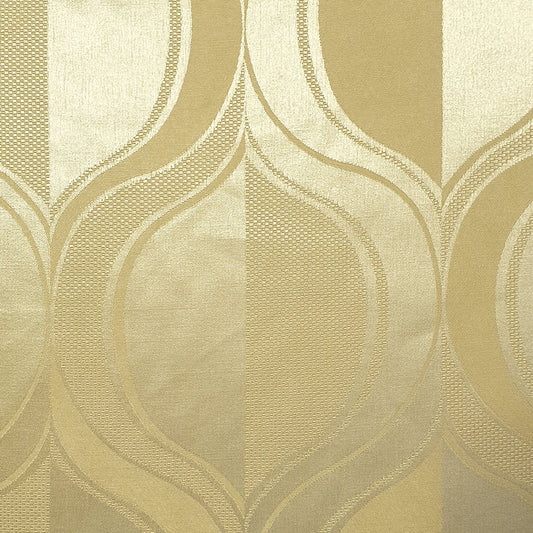 Luxurious Satin Jacquard Floral Upholstery Fabric – 58" for Curtains and Dressmaking (Gold Curve)