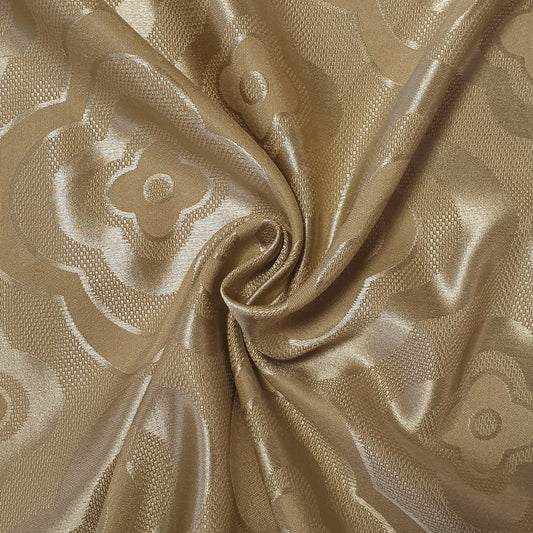 Luxuriöser Satin-Jacquard-Polsterstoff mit Blumenmuster – 58" für Vorhänge und Schneiderei (Gold Floral)