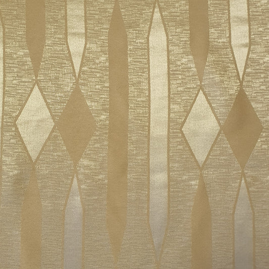 Luxuriöser Satin-Jacquard-Polsterstoff mit Blumenmuster – 58" für Vorhänge und Schneiderei (Gold geometrisch)