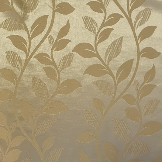 Luxuriöser Satin-Jacquard-Polsterstoff mit Blumenmuster – 58" für Vorhänge und Schneiderei (Gold Ivy)
