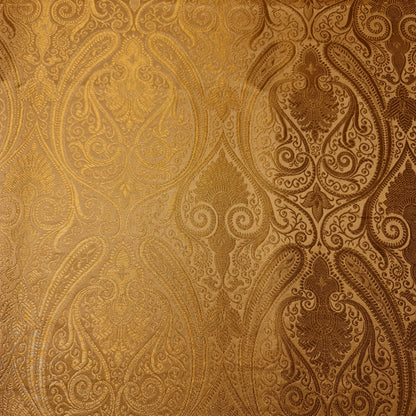 Gold  Double Paisley Gold Metallic Banarasi Brocade Fabric | Dress, Craft & Décor Material | 44" Wide By the Meter