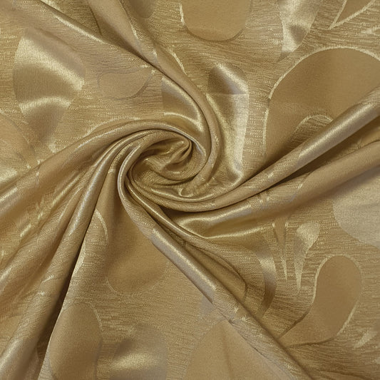 Luxuriöser Satin-Jacquard-Polsterstoff mit Blumenmuster – 58" für Vorhänge und Schneiderei (Gold-Paisley)