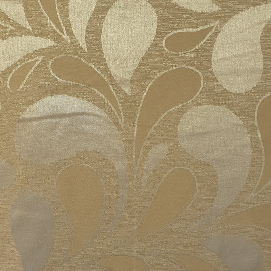 Luxurious Satin Jacquard Floral Upholstery Fabric – 58" for Curtains and Dressmaking (Gold Paisley)