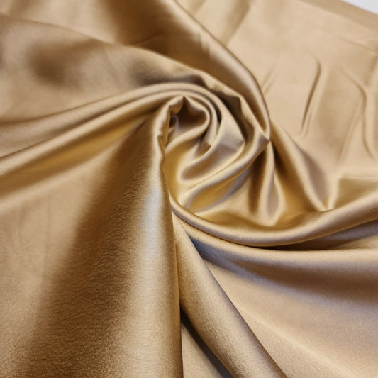 Gold Glossy Charmeuse Silky Material Bridal Dress Craft Wedding Event Decor Polyester Fabric 44" Wide ( 23 Meter Roll )