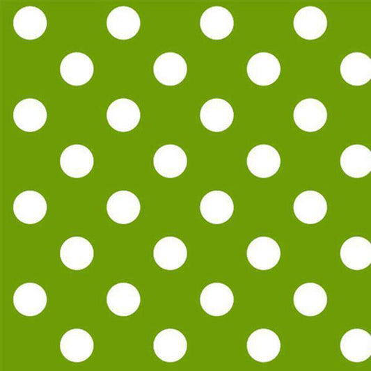 Green Polka Polka Dot PVC Vinyl Tablecloth Fabric – 58" Wide, Waterproof, Easy-Clean Party / Event Material By The Meter