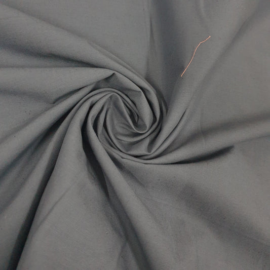 Grey Clearance 100% Cotton Fabric Plain Solid Quilting Craft Dress Material 44" By The Meter