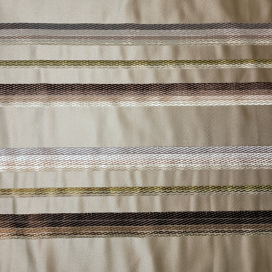 Gold Satin Jacquard Stripe Fabric Medium Weight Curtain Soft Furnishing Fabric 58" By Meter