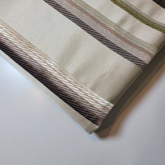 Gold Satin Jacquard Stripe Fabric Medium Weight Curtain Soft Furnishing Fabric 58" By Meter