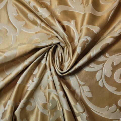 Golden Traditional Damask Floral Jacquard Damask Medium Weight Curtain & Upholstery Fabrics 58" Wide by the Meter