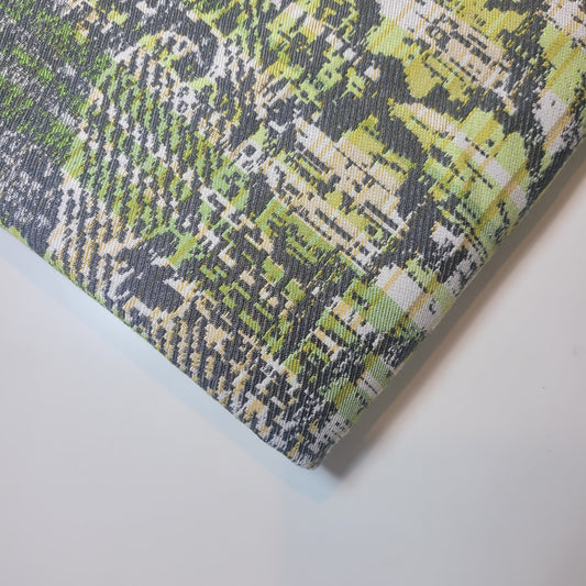 Green Camo Boucle Tweed Linen Look Fabric Medium Weight Curtain Upholstery Material 58" By Meter