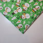 Green Snowman 100% Cotton Organic Craft Dress Quilting Fabric 44" By The Meter