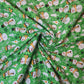 Green Snowman 100% Cotton Organic Craft Dress Quilting Fabric 44" By The Meter