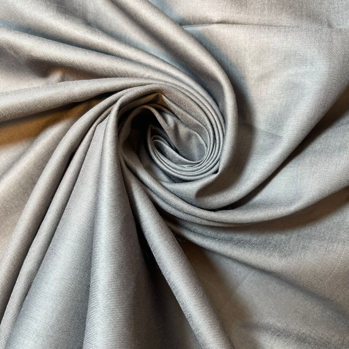 Grey 100% Cotton Sateen Material Curtain Lining Dress Craft Quilting Fabric 44" By The Meter