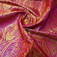 Hot Pink Double Paisley Gold Metallic Banarasi Brocade Fabric | Dress, Craft & Décor Material | 44" Wide By the Meter