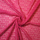 Hot Pink Corded Floral Stretch Floral Braut Spitze Stoff Polyester Mesh Elasthan Mischung Kleid Material 58" Meterware