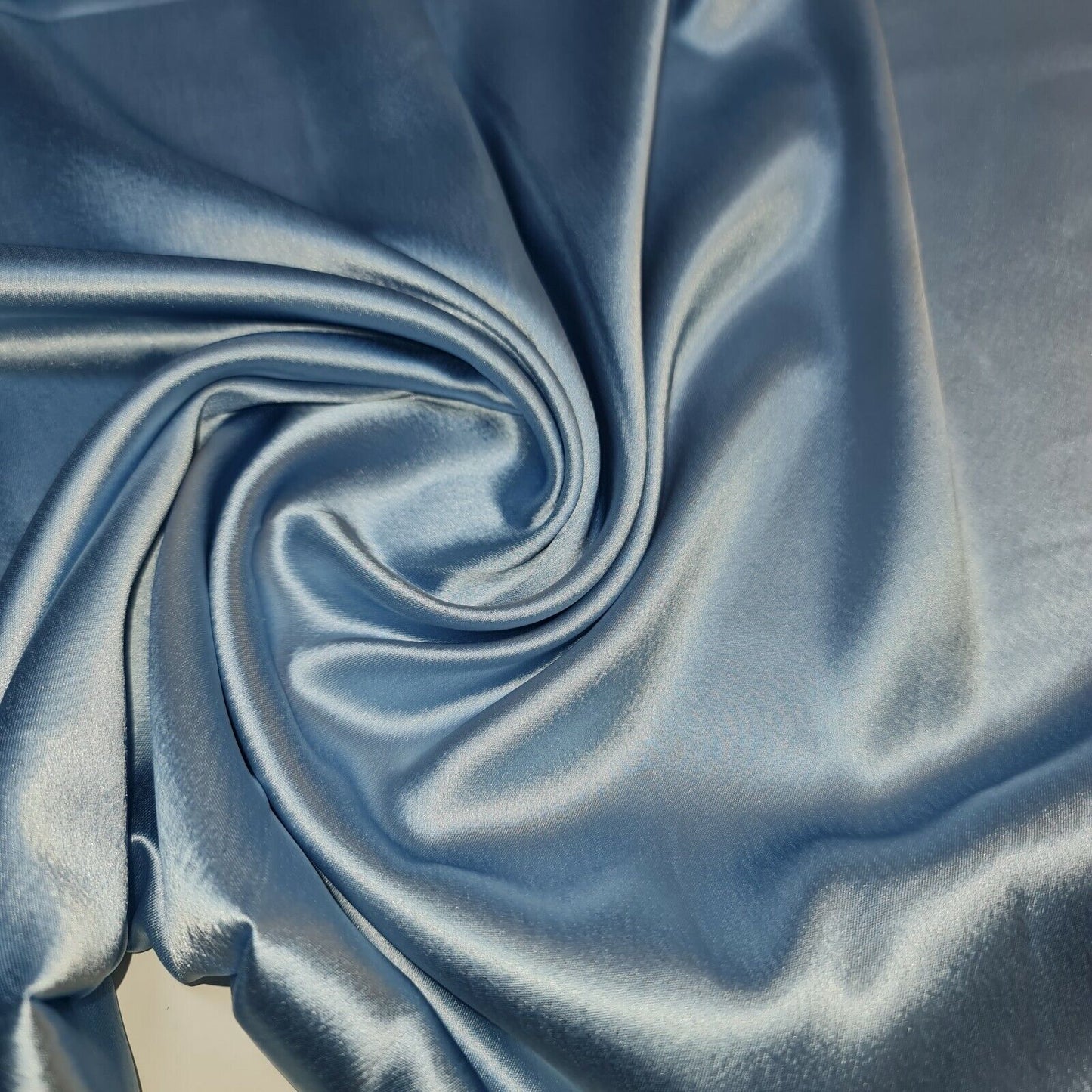 Ice Blue Glossy Charmeuse Silky Material Bridal Dress Craft Wedding Event Decor Polyester Fabric 44" Wide ( 23 Meter Roll)