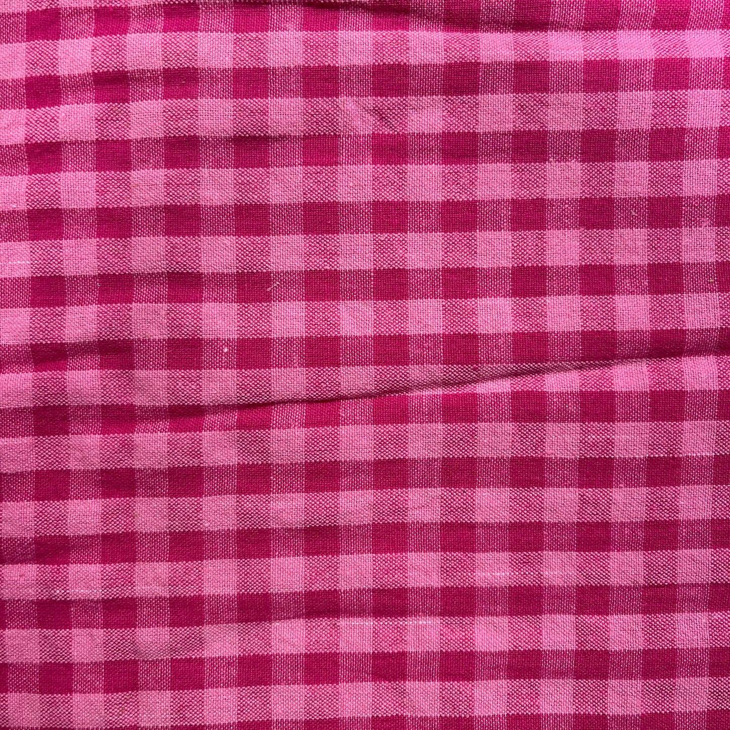 Pink Gingham 100% Cotton Seersucker Fabric Crush Costume Craft Dress Material 58" By The Meter