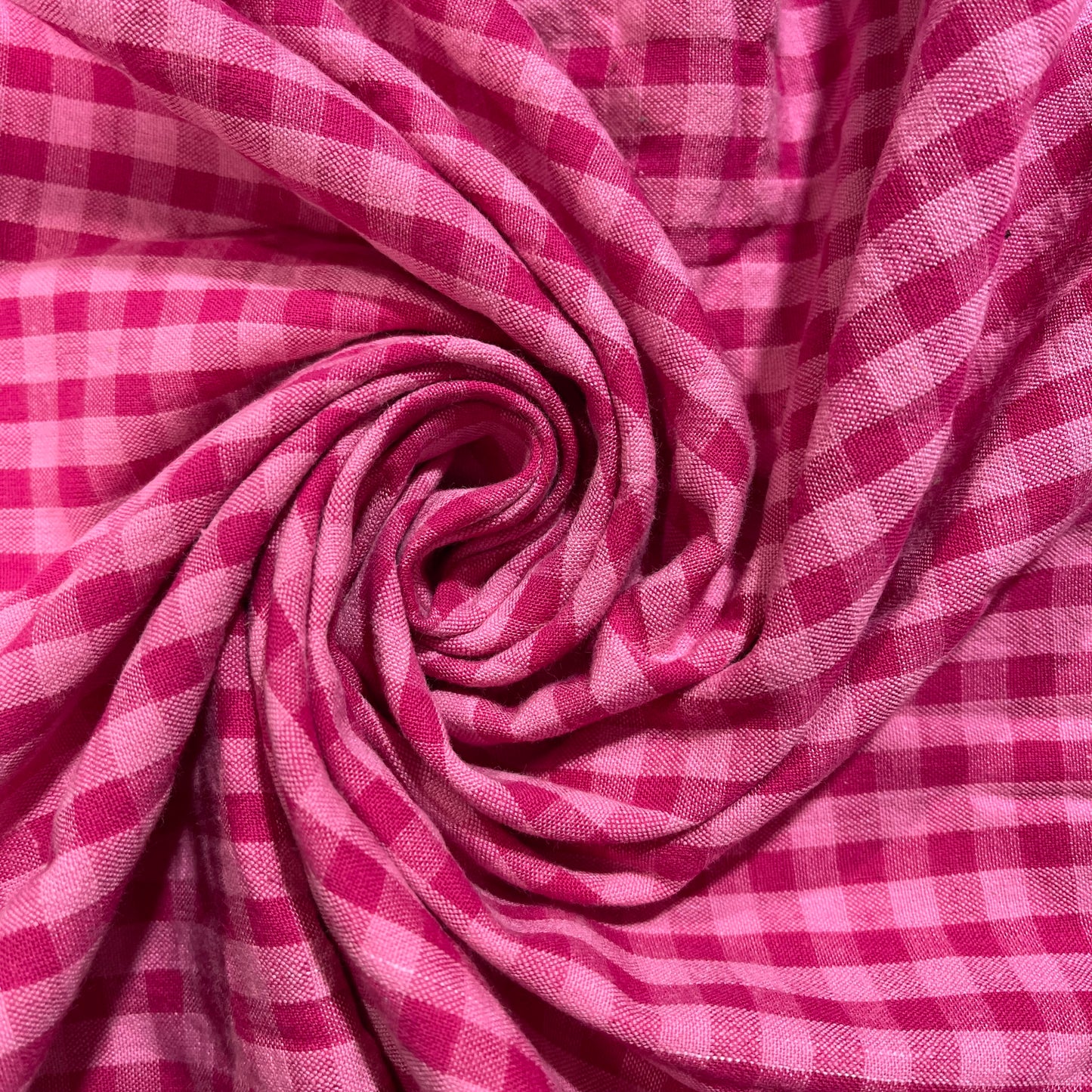 Pink Gingham 100% Cotton Seersucker Fabric Crush Costume Craft Dress Material 58" By The Meter