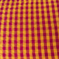Yellow Pink Gingham 100% Cotton Seersucker Fabric Crush Costume Craft Dress Material 58" By The Meter