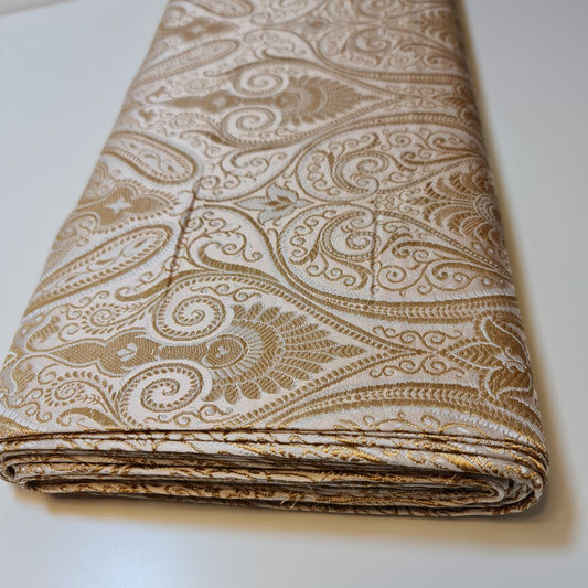 Ornamentaler Paisley Gold Metallic Druck Indischer Banarasi Brokat Stoff Meterware