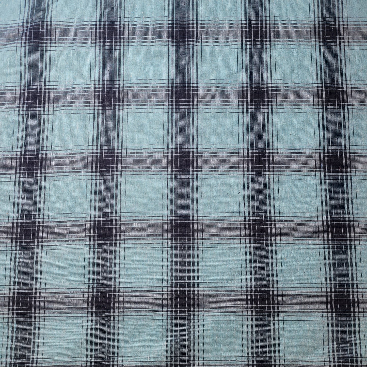 Ice Blue Navy 100% Cotton Tartan Check Plaid / Stripe Dress Fabric Craft Quilting Material 58" By The Meter