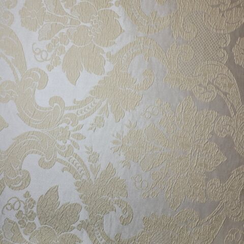 Ivory Floral Jacquard Damask Medium Weight Curtain & Upholstery Fabrics 58" Wide by the Meter