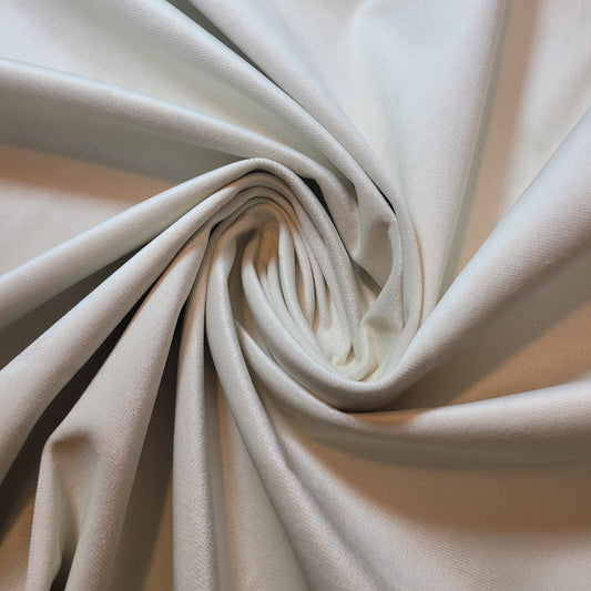 Ivory Plush Plain Velvet Fabric 58” Wide – Upholstery, Curtains & Cushions | By the Meter | I Need Fabrics UK