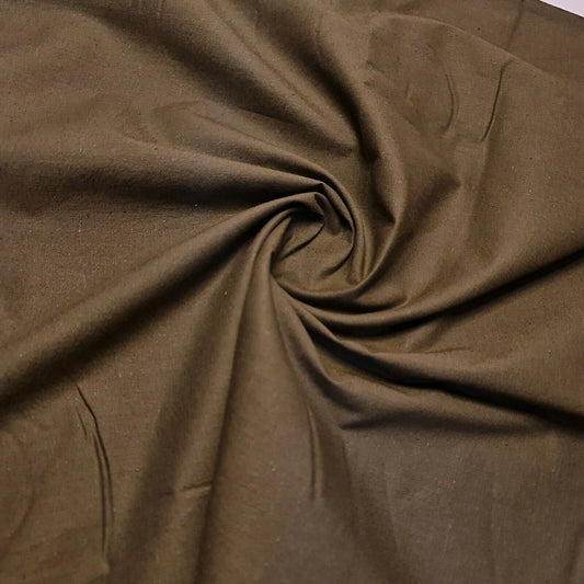 Khaki Clearance 100% Cotton Fabric Plain Solid Quilting Craft Dress Material 44" By The Meter