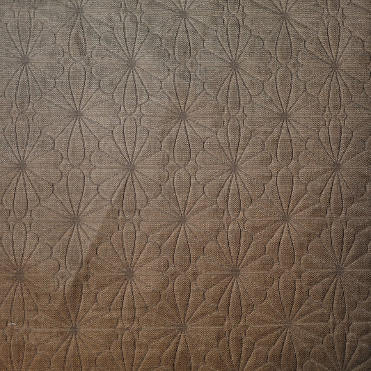 Khaki Embossed Flower Fabric Medium Weight Curtain Soft Furnishing Fabric 58" By Meter