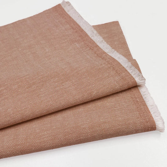 Linen Cotton Herringbone Fabric | 30% Linen 70% Cotton 185gsm 58" (147cm) Wide Dressmaking & Furnishing Fabric â€“ Sold by the Meter