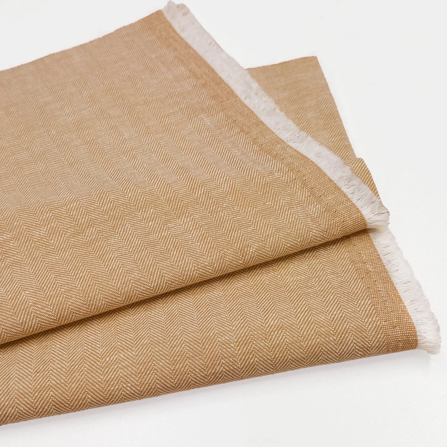 Linen Cotton Herringbone Fabric | 30% Linen 70% Cotton 185gsm 58" (147cm) Wide Dressmaking & Furnishing Fabric â€“ Sold by the Meter