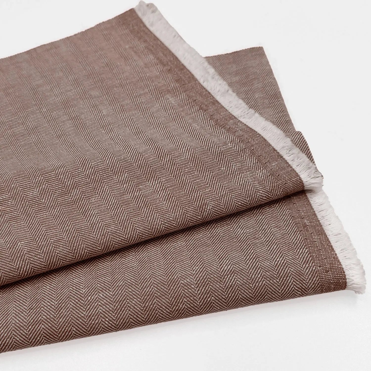 Linen Cotton Herringbone Fabric | 30% Linen 70% Cotton 185gsm 58" (147cm) Wide Dressmaking & Furnishing Fabric â€“ Sold by the Meter