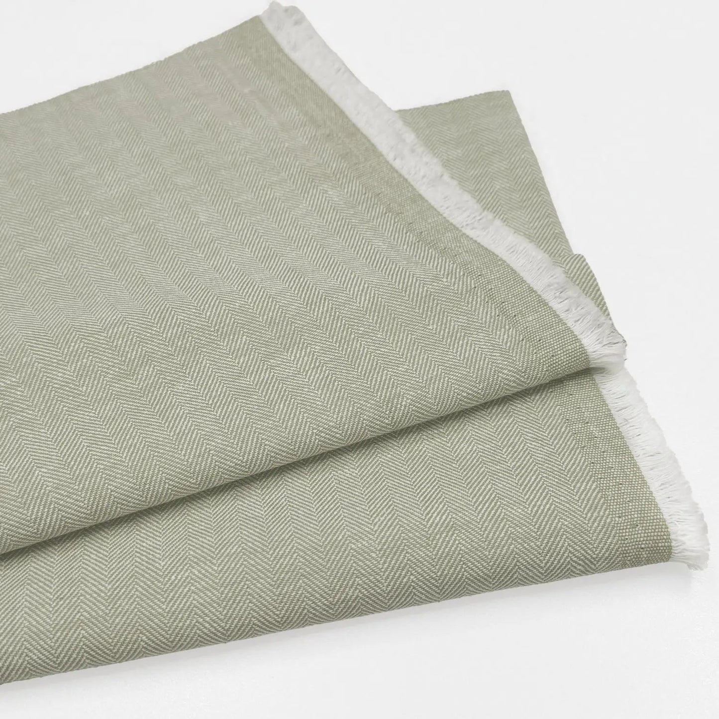 Linen Cotton Herringbone Fabric | 30% Linen 70% Cotton 185gsm 58" (147cm) Wide Dressmaking & Furnishing Fabric â€“ Sold by the Meter