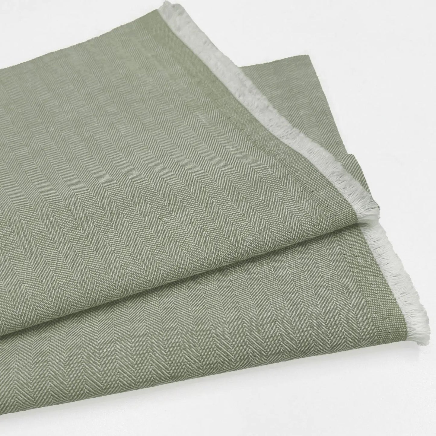 Linen Cotton Herringbone Fabric | 30% Linen 70% Cotton 185gsm 58" (147cm) Wide Dressmaking & Furnishing Fabric – Sold by the Meter