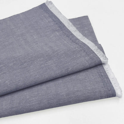 Linen Cotton Herringbone Fabric | 30% Linen 70% Cotton 185gsm 58" (147cm) Wide Dressmaking & Furnishing Fabric â€“ Sold by the Meter