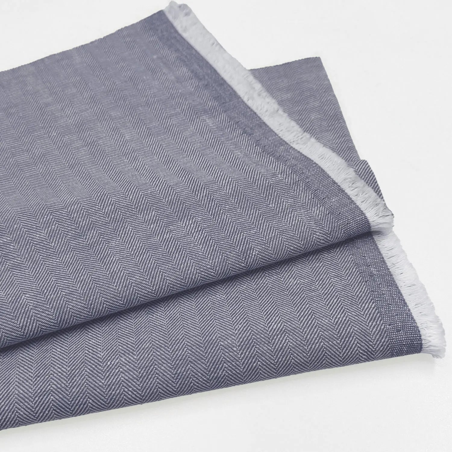 Linen Cotton Herringbone Fabric | 30% Linen 70% Cotton 185gsm 58" (147cm) Wide Dressmaking & Furnishing Fabric – Sold by the Meter