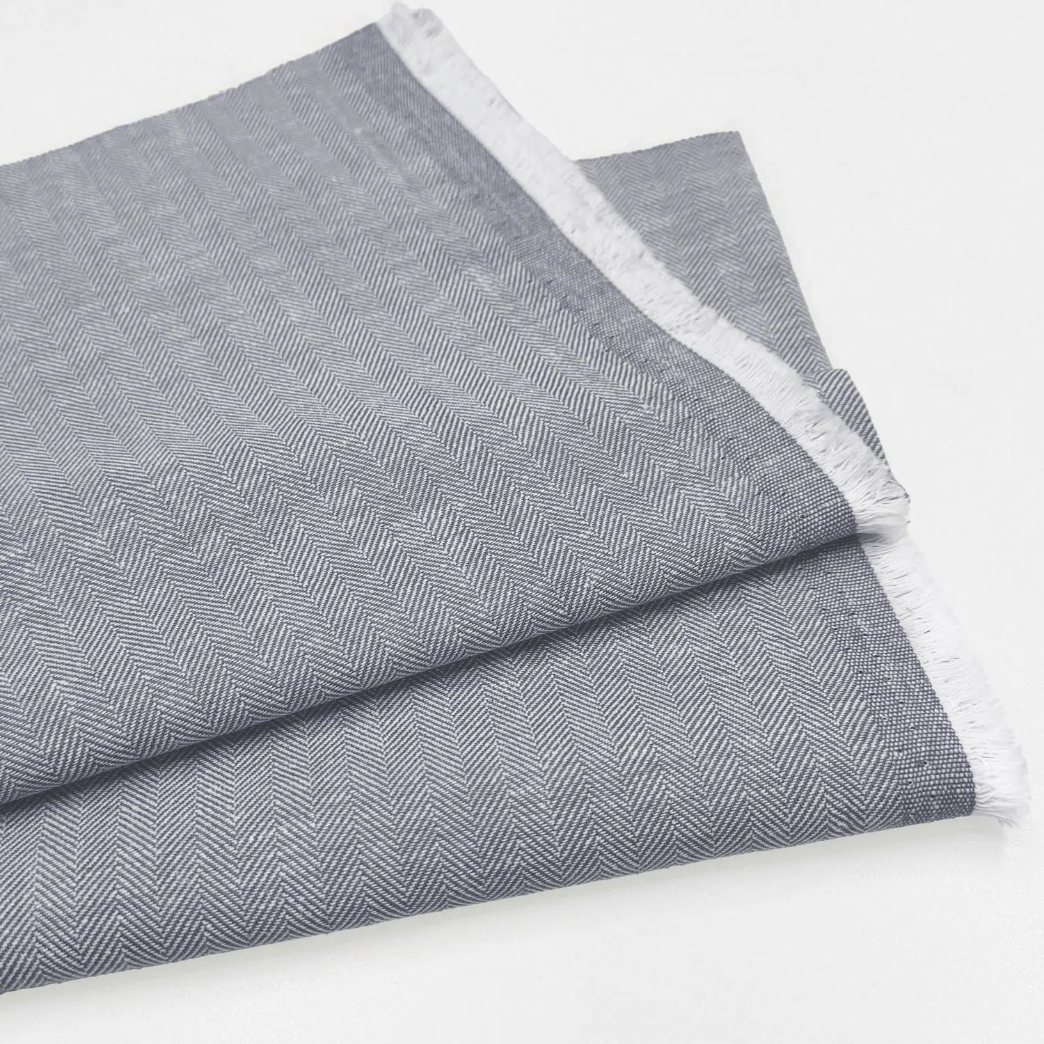 Linen Cotton Herringbone Fabric | 30% Linen 70% Cotton 185gsm 58" (147cm) Wide Dressmaking & Furnishing Fabric â€“ Sold by the Meter