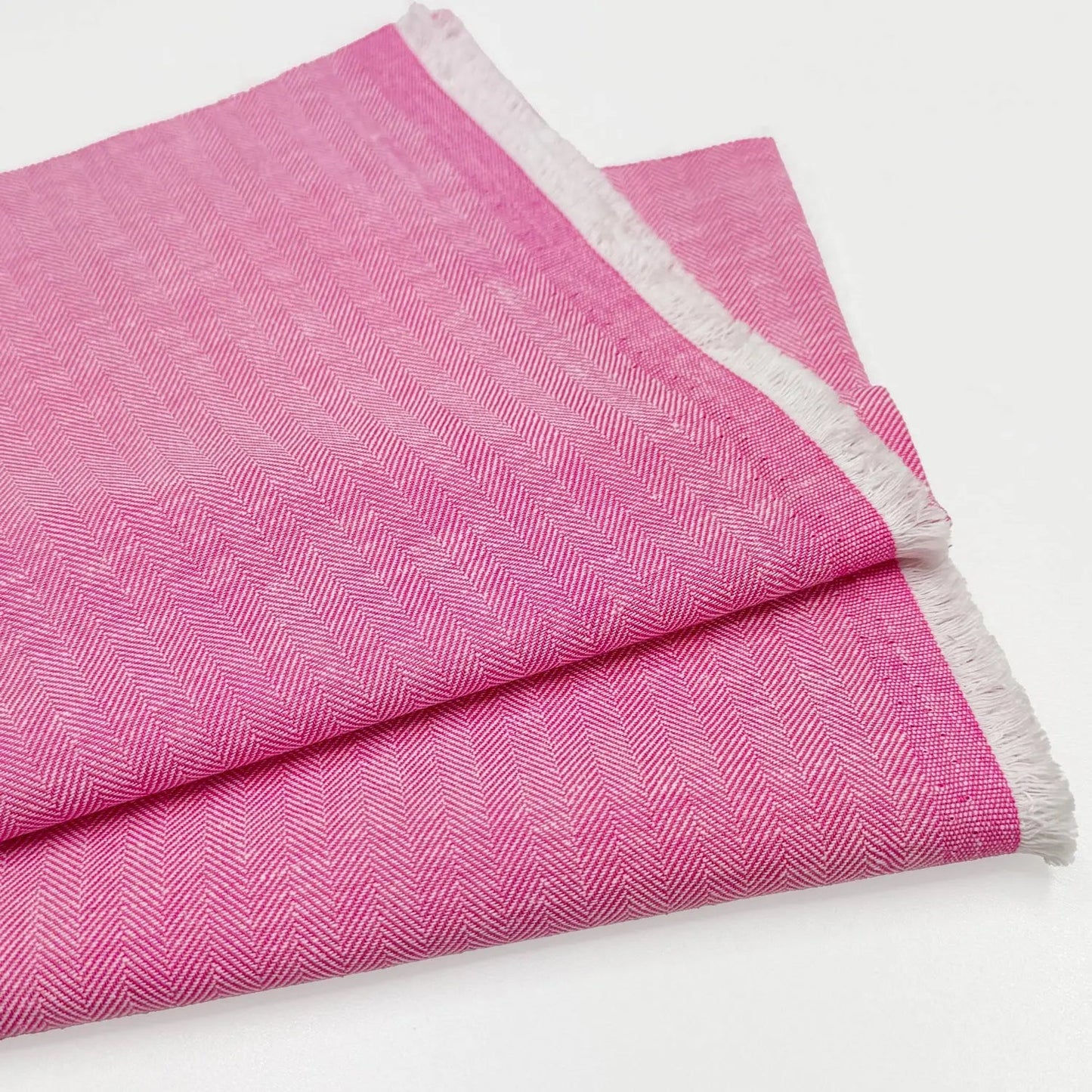 Linen Cotton Herringbone Fabric | 30% Linen 70% Cotton 185gsm 58" (147cm) Wide Dressmaking & Furnishing Fabric – Sold by the Meter