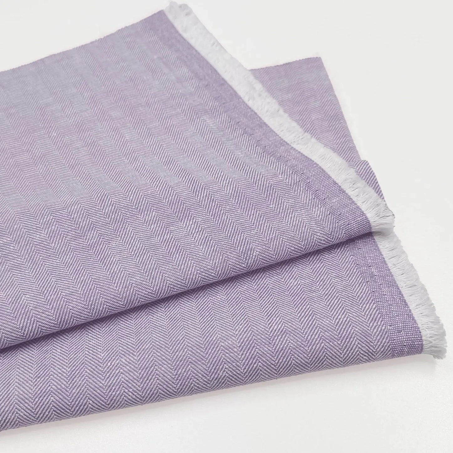 Linen Cotton Herringbone Fabric | 30% Linen 70% Cotton 185gsm 58" (147cm) Wide Dressmaking & Furnishing Fabric â€“ Sold by the Meter