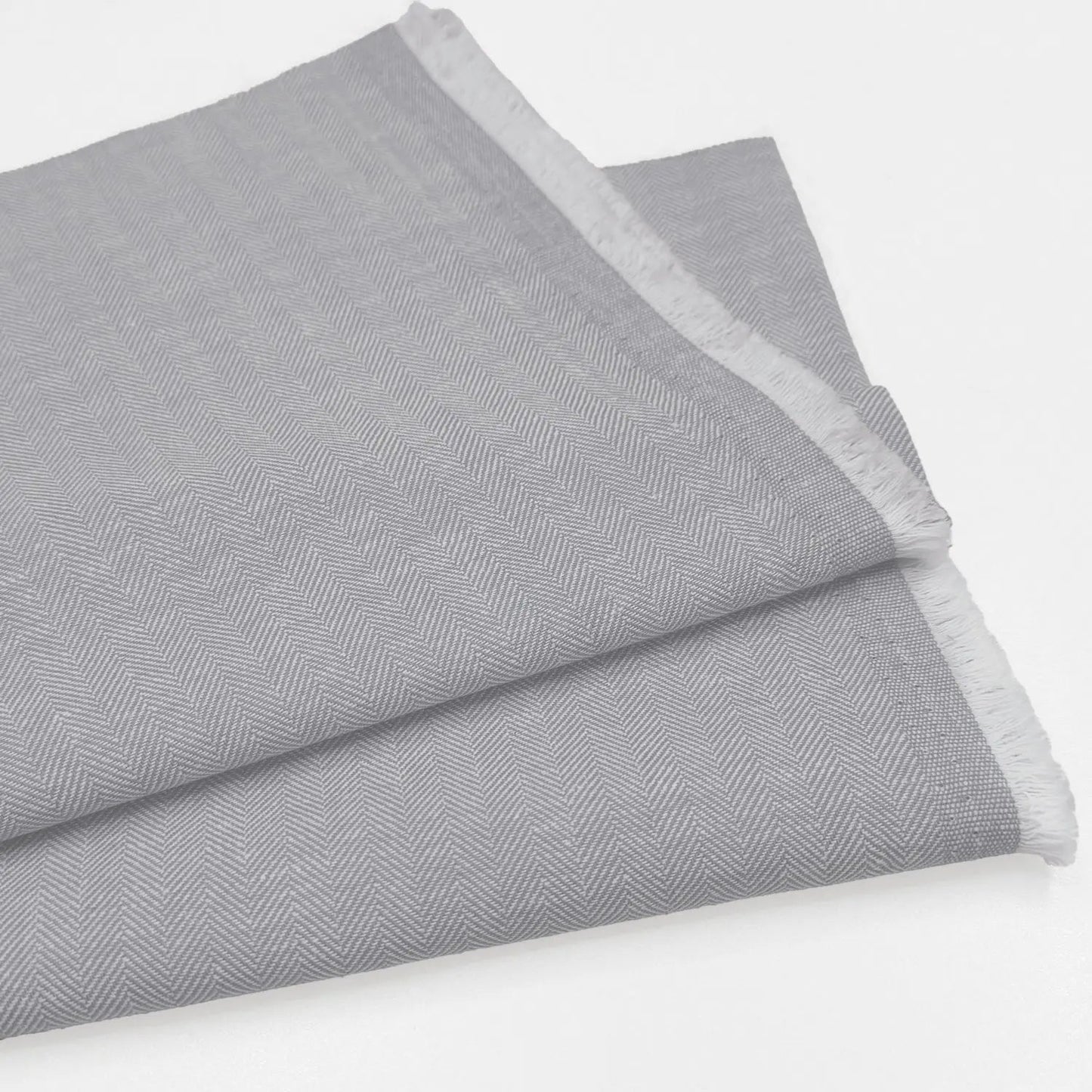 Linen Cotton Herringbone Fabric | 30% Linen 70% Cotton 185gsm 58" (147cm) Wide Dressmaking & Furnishing Fabric â€“ Sold by the Meter