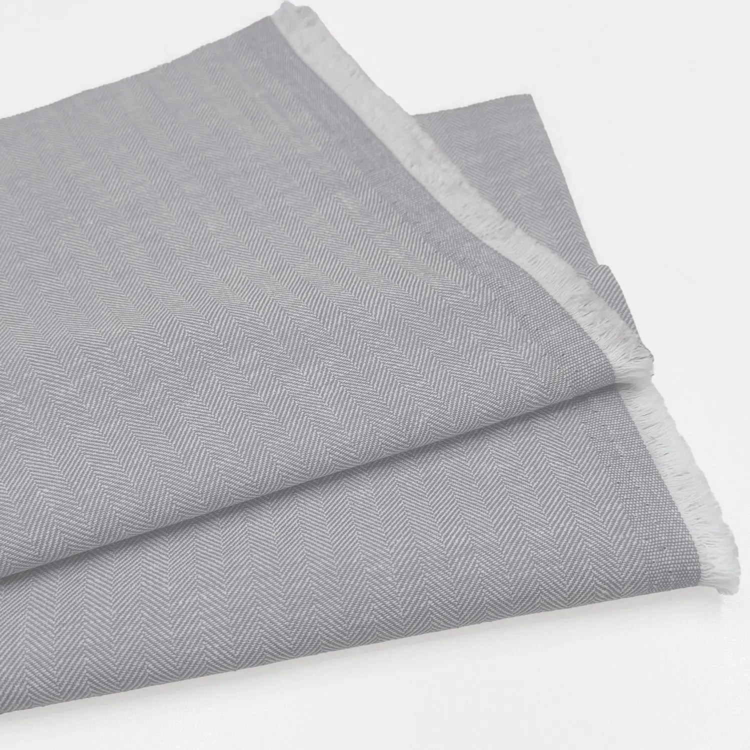 Linen Cotton Herringbone Fabric | 30% Linen 70% Cotton 185gsm 58" (147cm) Wide Dressmaking & Furnishing Fabric – Sold by the Meter