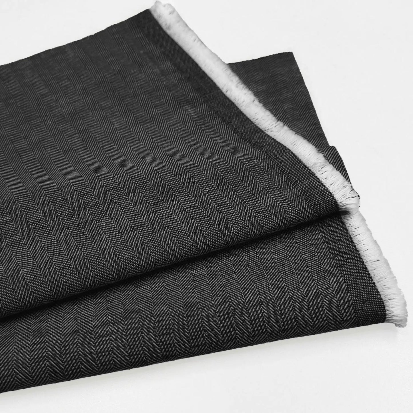 Linen Cotton Herringbone Fabric | 30% Linen 70% Cotton 185gsm 58" (147cm) Wide Dressmaking & Furnishing Fabric – Sold by the Meter