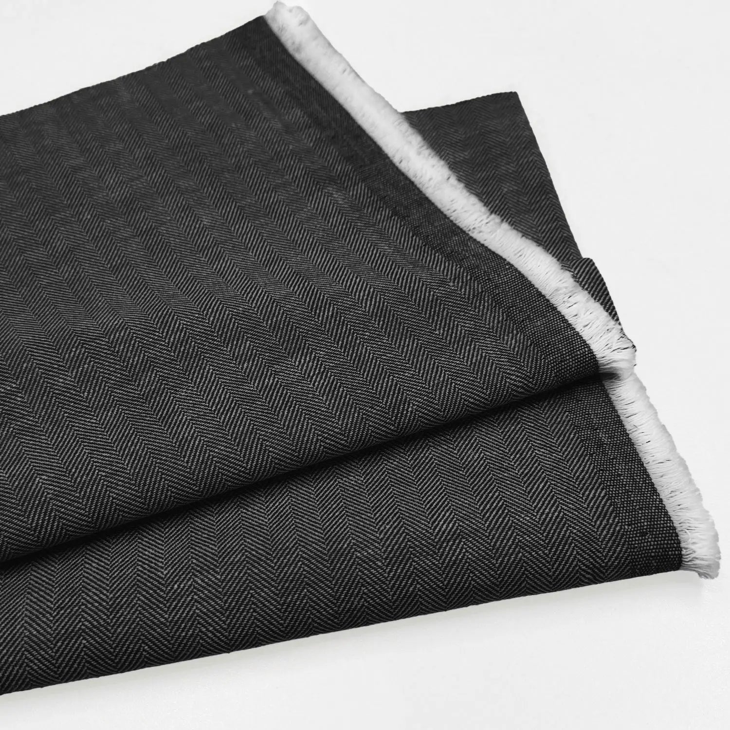 Linen Cotton Herringbone Fabric | 30% Linen 70% Cotton 185gsm 58" (147cm) Wide Dressmaking & Furnishing Fabric – Sold by the Meter