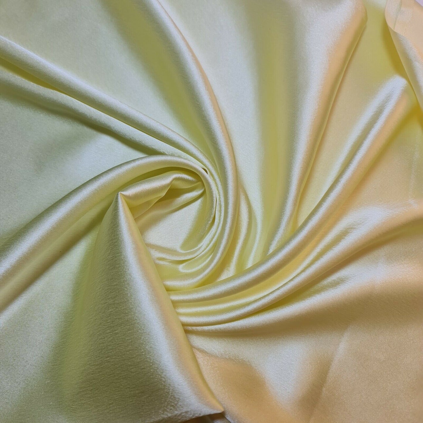 Lemon Glossy Charmeuse Silky Material Bridal Dress Craft Wedding Event Decor Polyester Fabric 44" Wide ( 23 Meter Roll )